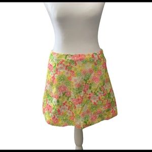 Lilly Pulitzer Sunbonnet Lace Floral Multicolor Vibrant Tate Skirt size 2